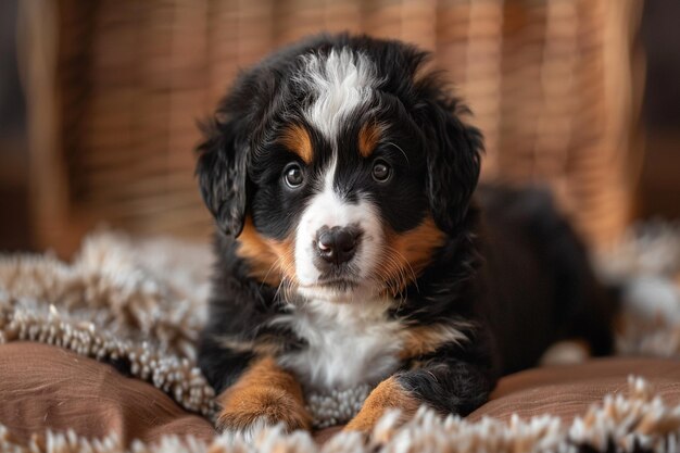 un chien est allongé sur une couverture avec une couverture