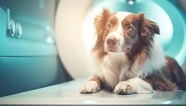 Chien examiné pour un cancer