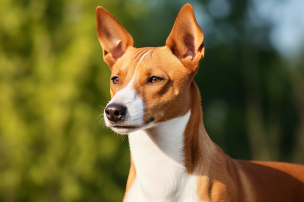 un chien avec une face blanche et brune et un nez marron