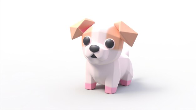 Un chien fait de triangles est montré dans ce modèle 3d.