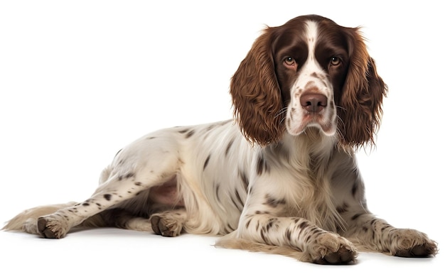 Chien sur fond blanc AI