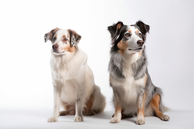 Chien sur fond blanc, corps entier avec espace libre