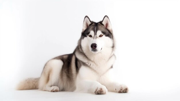 Un chien avec un fond blanc et une fourrure noire et feu.