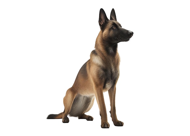 Photo un chien avec un fond blanc et un nez noir est assis devant.