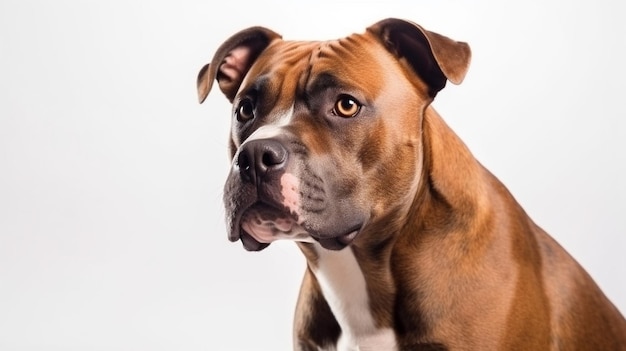 Un chien avec un fond blanc