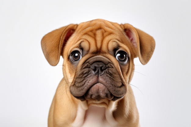 Un chien avec un fond blanc