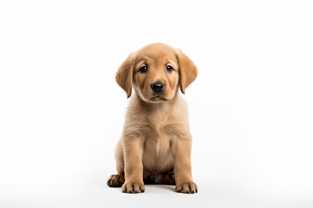 Un chien avec un fond blanc