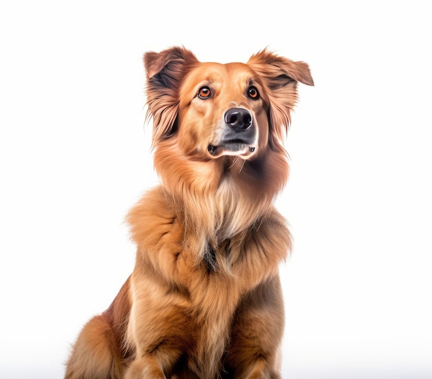 Un chien avec un fond blanc