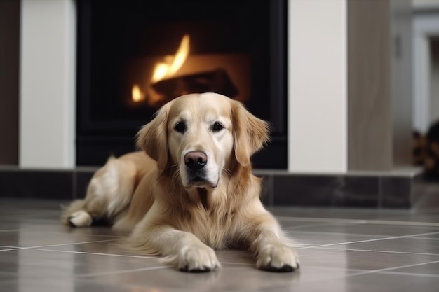 Chien golden retriever Générer Ai