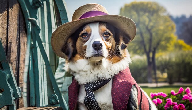 Un chien avec un grand sens de la mode.