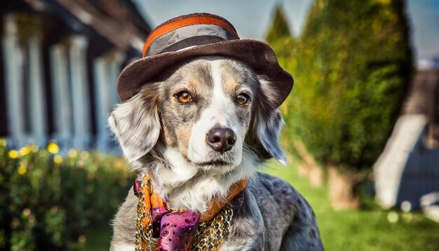 Un chien avec un grand sens de la mode.