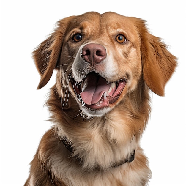 Un chien avec un grand sourire sur son visage