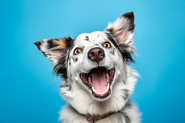 Un chien avec la gueule ouverte et la langue tirée