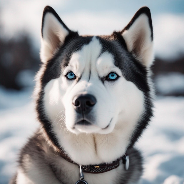 Photo un chien husky sibérien hyper réaliste au corps entier avec un fond blanc