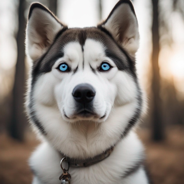 Un chien husky sibérien hyper réaliste au corps entier avec un fond blanc