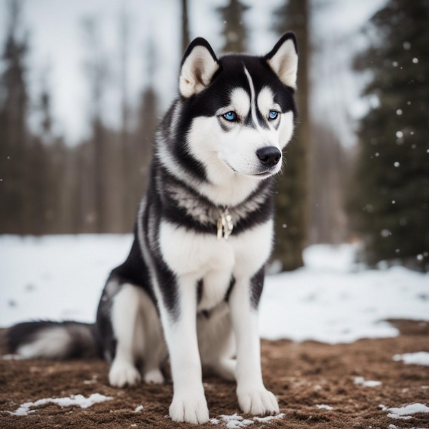 Photo un chien husky sibérien hyper réaliste au corps entier avec un fond blanc