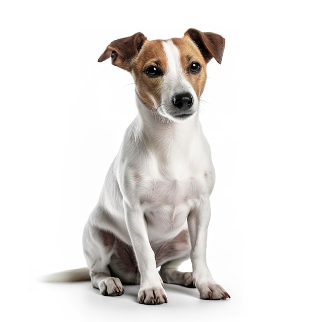 Chien isolé sur fond blanc générer ai