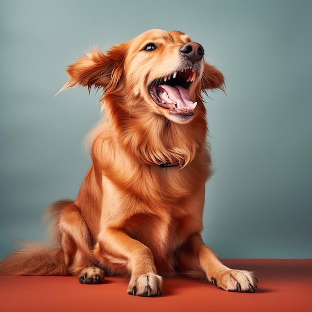 Un chien joyeux agitant sa queue de façon incontrôlable