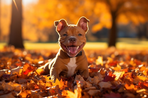 Un chien ludique appréciant l'extérieur généré par l'IA