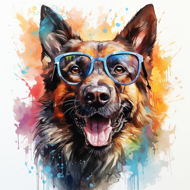 un chien à lunettes qui dit " le nom chien ".