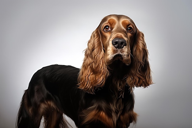 un chien avec un manteau brun et noir