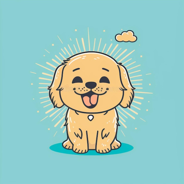 Chien mignon dessin animé vecteur icône illustration