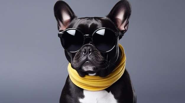 un chien à la mode cool avec