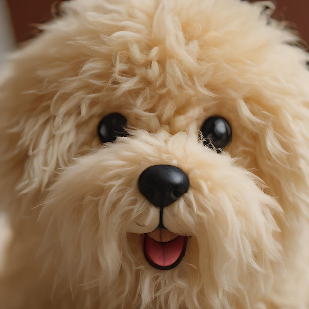 Photo un chien moelleux avec un nez noir et un nez noir