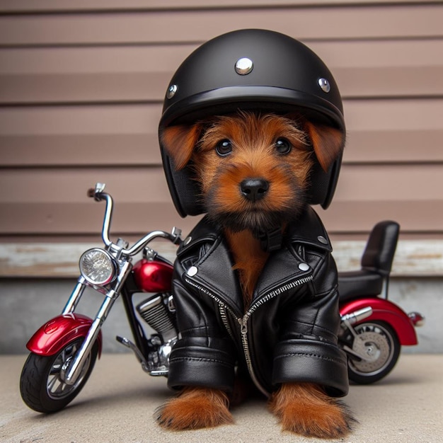 Photo le chien et la moto