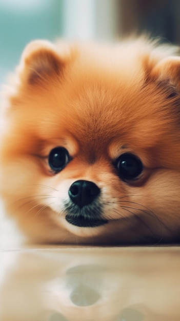 Un chien avec un nez noir et un fond blanc