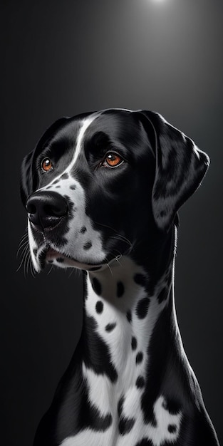 Un chien noir et blanc avec une tache noire sur le visage