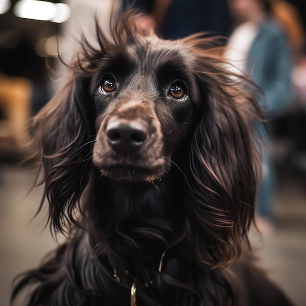 Un chien noir dans la rue