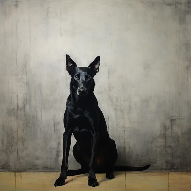 Photo le chien noir dans le style mark rothko