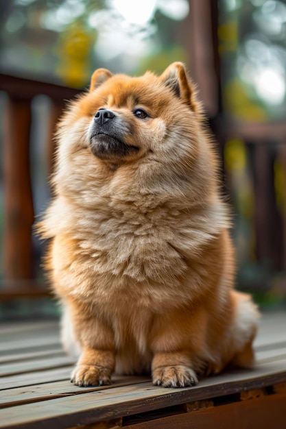 Un chien orange et moelleux avec une expression triste sur le visage.