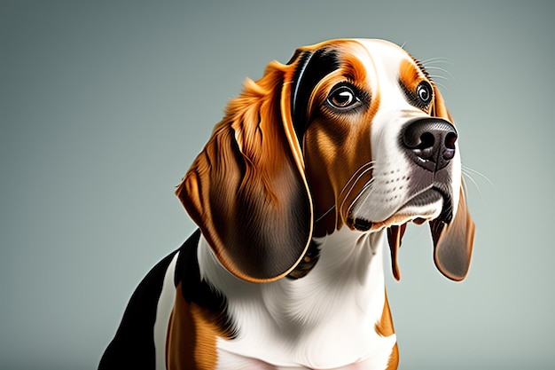 un chien avec une oreille floppy