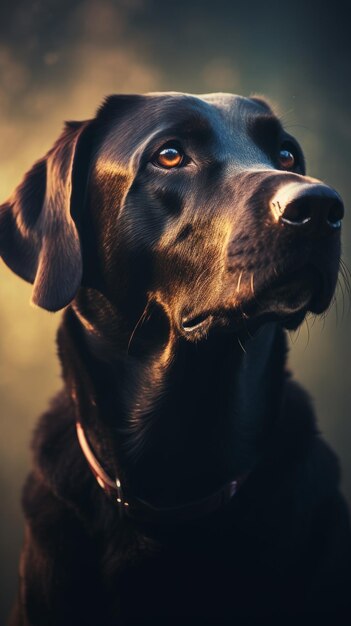 Photo chien avec un passé vintage ia générative