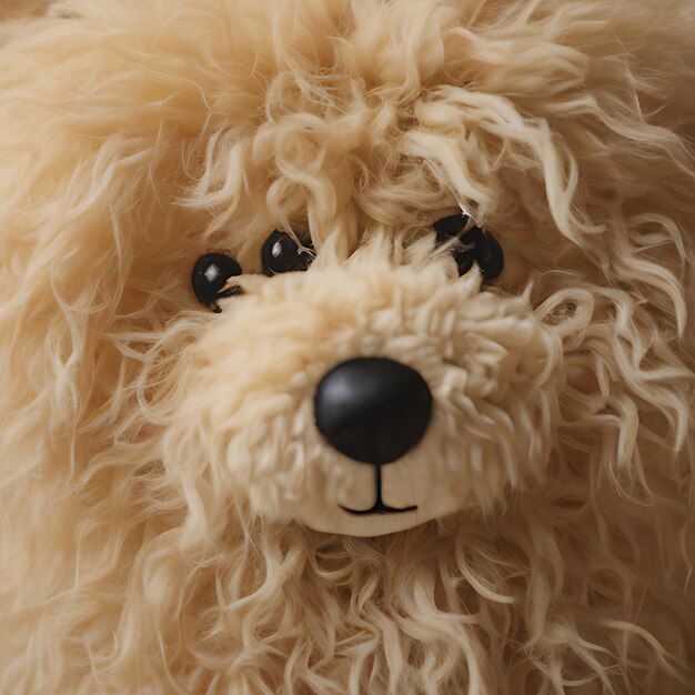 Photo un chien en peluche avec un nez noir et un nez noir