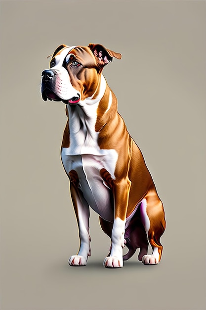 Chien Pitbull isolé sur fond transparent PNG Portrait d'un chien Pitbull mignon