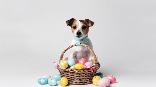 Un chien plein d'esprit sur un fond blanc un Jack Russell Terrier