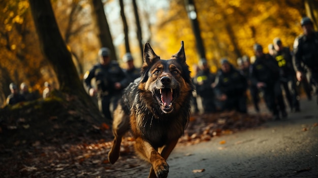 Chien policier dressé pour les opérations spéciales