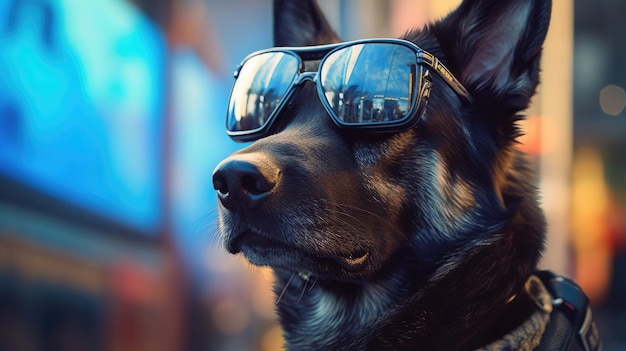Un chien policier intelligent Chien policier Sniffer Dog Generative Ai