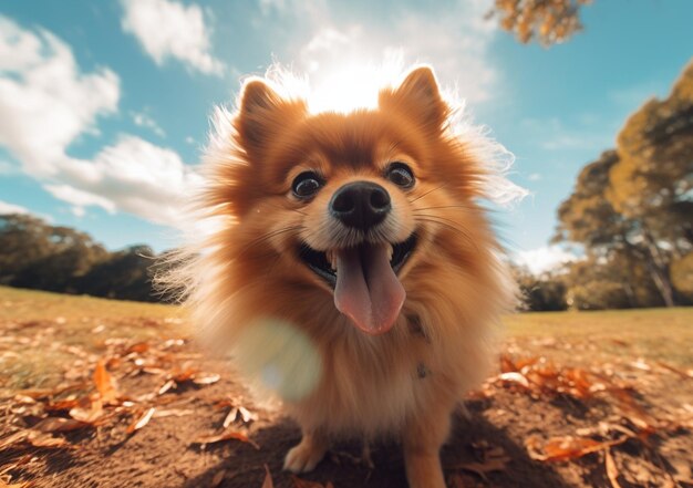 Chien de Poméranie en gros plan