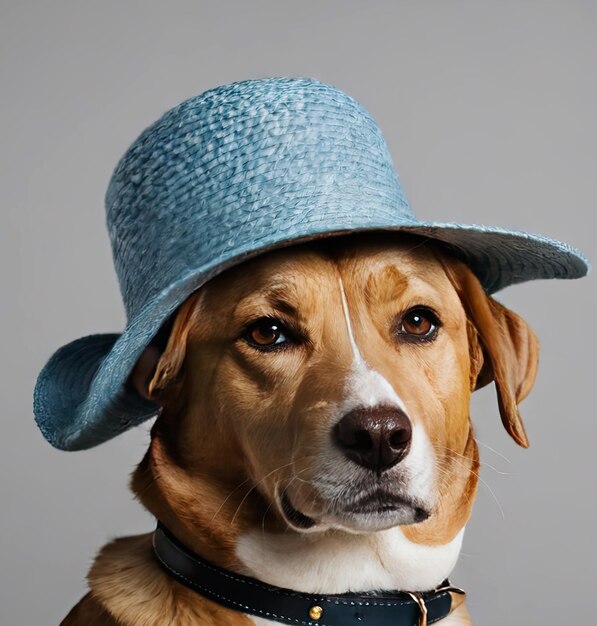 un chien portant un chapeau élégant