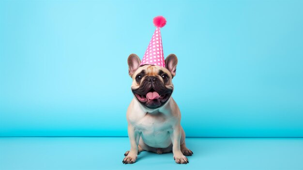 un chien portant un chapeau de fête