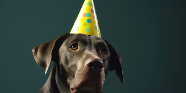 Un chien portant un chapeau de fête