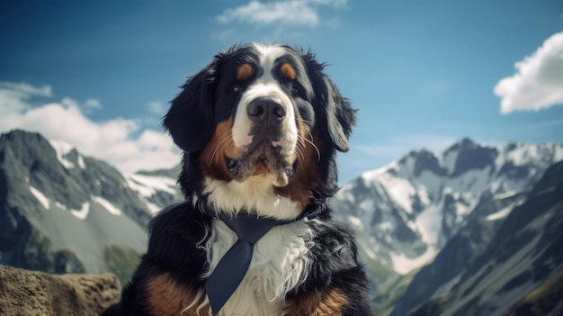 Photo un chien portant une cravate