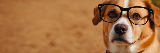 Un chien portant des lunettes Place pour le texte