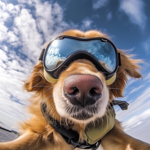 Un chien portant des lunettes qui dit " lunettes ".