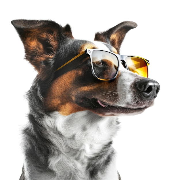 Chien portant des lunettes de soleil