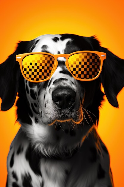 Un chien portant des lunettes de soleil